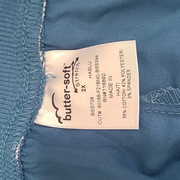 NWT Butter-soft Scrub Pants Women's sz 2XL Blue 5 Pocket Cargo Scrub Pants - Picture 7 of 10